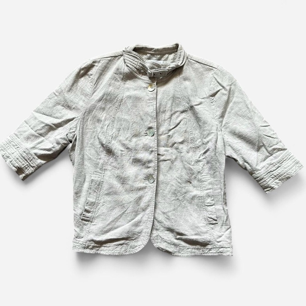Linen Button Up Jacket Blazer Size 3X